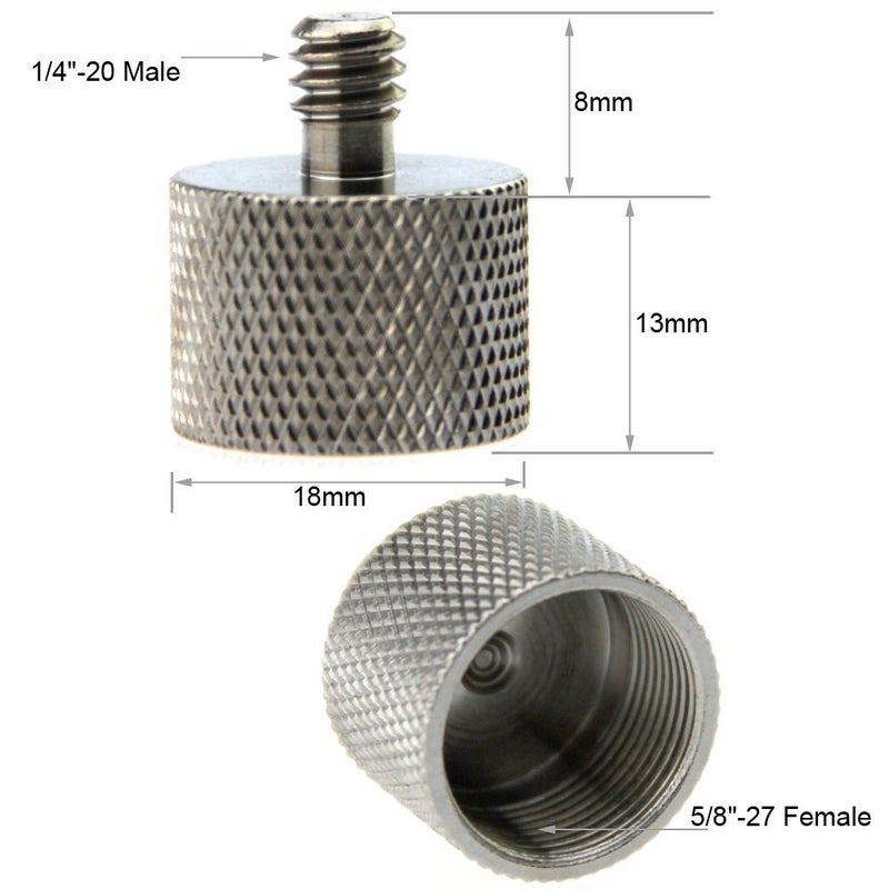 CAMVATE Mic Screw Adapter 1/4"-20 Male & 3/8"-16" Male to 5/8"-27 Female - 1362 - Image 3